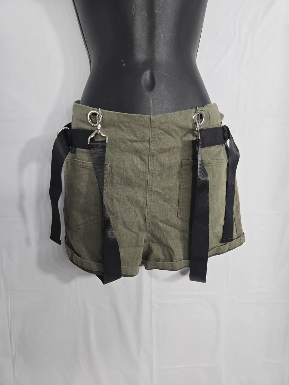 36 Point 5 Black Jumpsuit with Olive Utility Shor